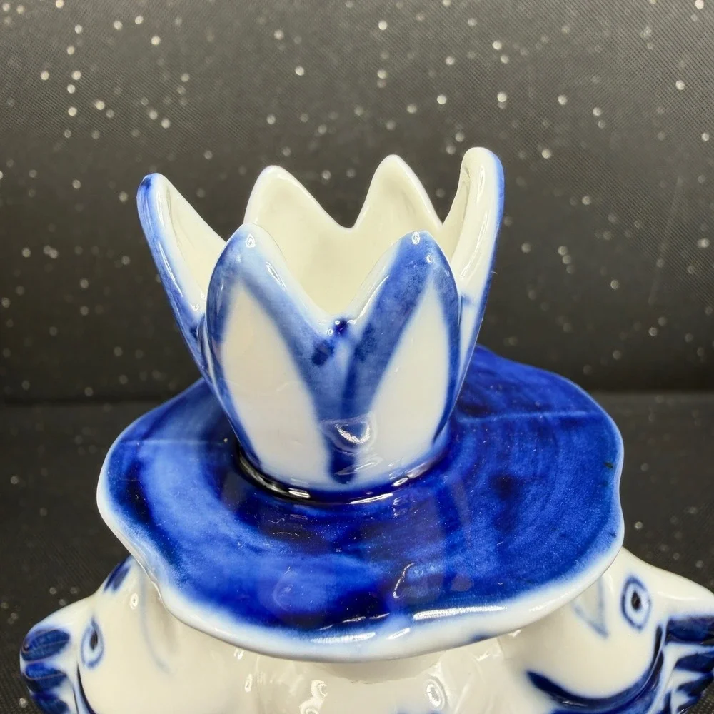 Gzhel porcelain candlestick